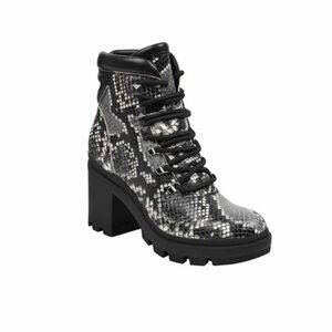 Marc Fisher Kini 2 Snakeskin Printed Boots with Lug Sole, Size 6.5